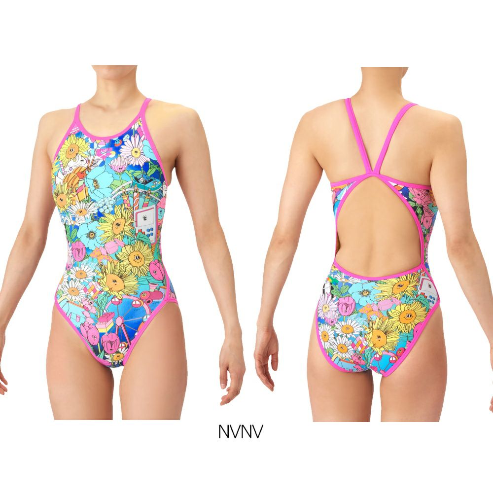 アリーナARENA競泳水着練習用水着レディースタフスーツタフスキンEPFUNGRAPHICSトレーニングワンピースオープンバック競泳練習水着2026年春夏モデルAS6SWMP1L