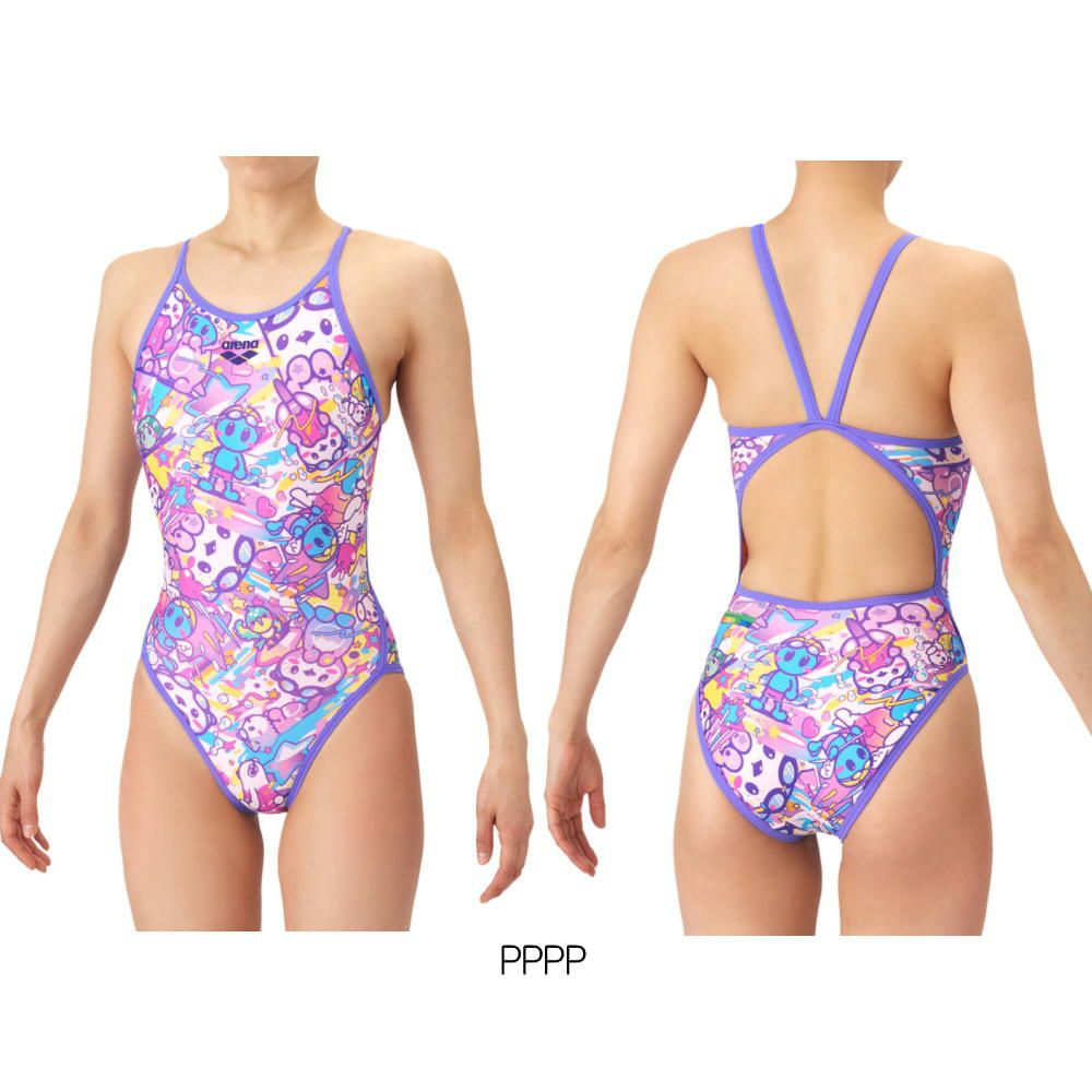 アリーナARENA競泳水着練習用水着レディースタフスーツアリーナくんタフスキンT2Eトレーニングワンピースオープンバック競泳練習水着2026年春夏モデルAS6SWM46L