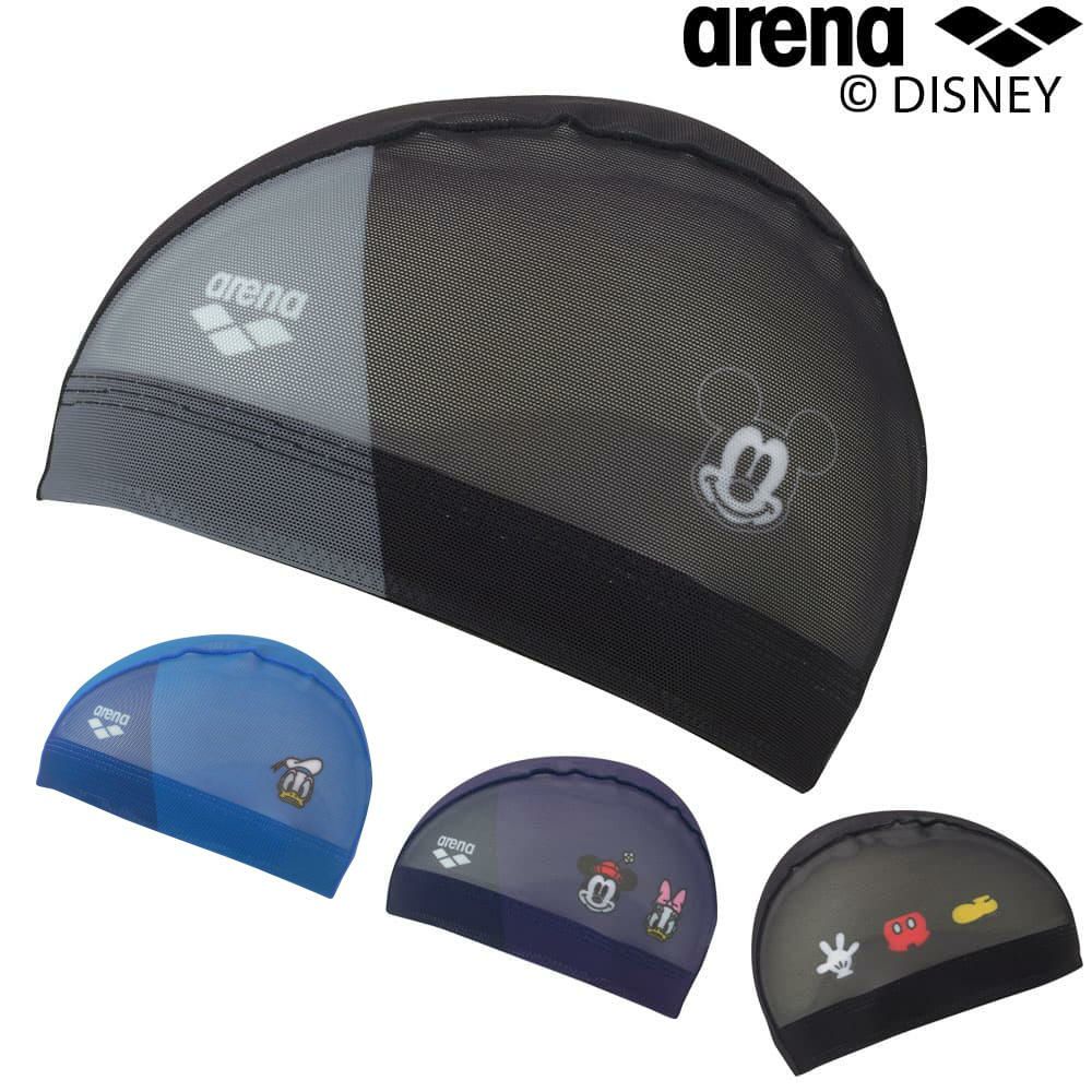 アリーナARENA水泳ディズニー“ミッキー”“ドナルド”“ミニー”“デイジー”メッシュキャップ昇華プリント水泳小物2026年春夏モデルAS6SSC81U