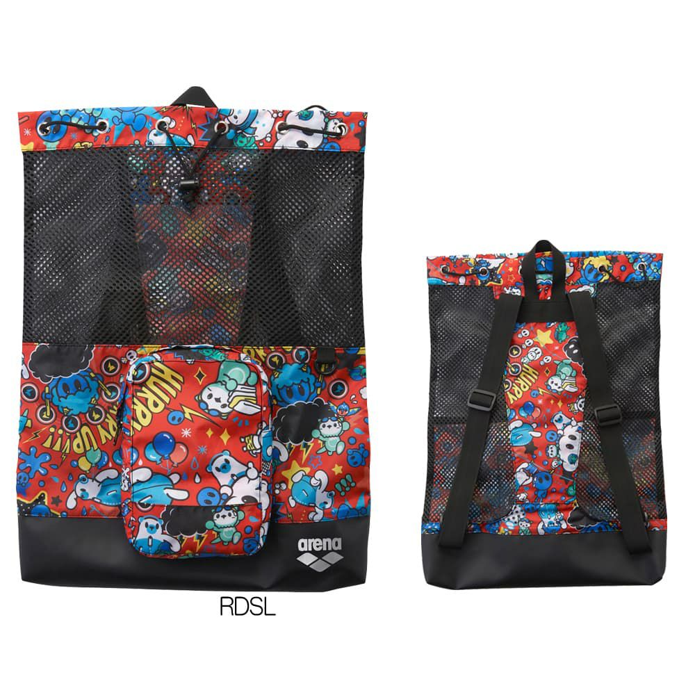 アリーナARENA水泳アリーナくんSTORMCLOUDSメッシュバックパック総柄2026年春夏モデルAS6SBP16U