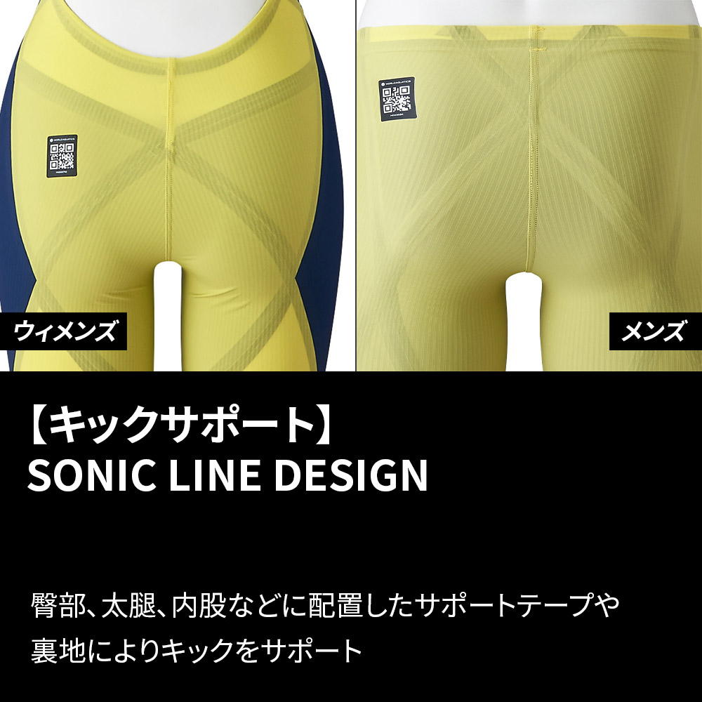 ミズノ競泳水着メンズGXSONIC6NVWA承認モデルGXSONICVIハーフスパッツ布帛素材競泳全種目短距離～中・長距離選手向きMIZUNO高速水着男性用2025年春夏モデル新色ターコイズN2MBA501finaマークあり