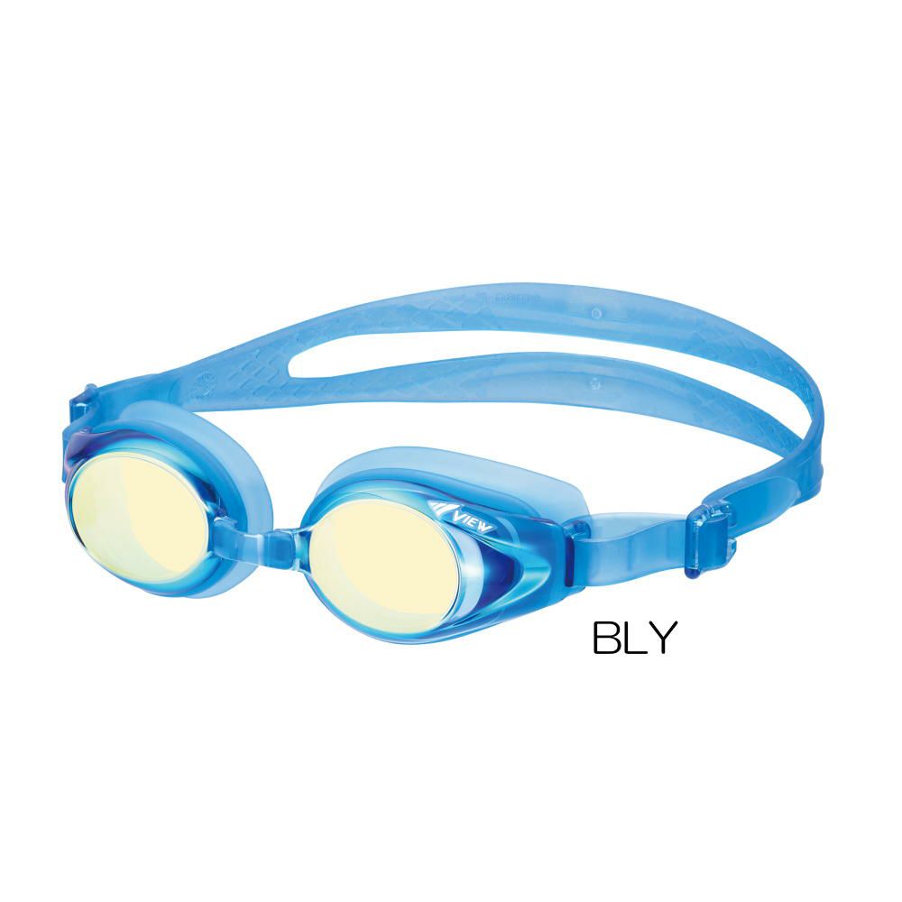 VIEWビュースイミングレーシングゴーグル水泳クッション付きジュニア用ミラーレンズ