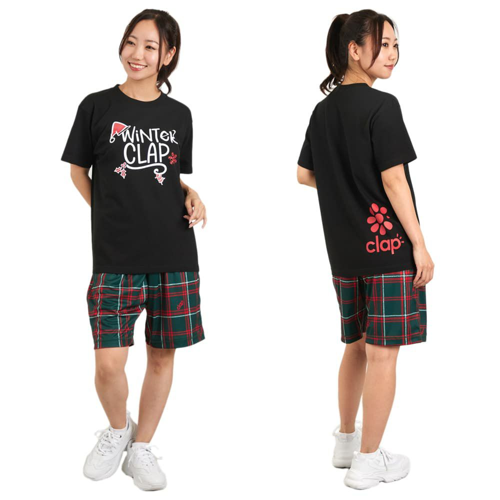 クラップCLAPホーリーチェックハーフパンツレディーススポーツアパレルトレーニングフィットネス女性CH25014