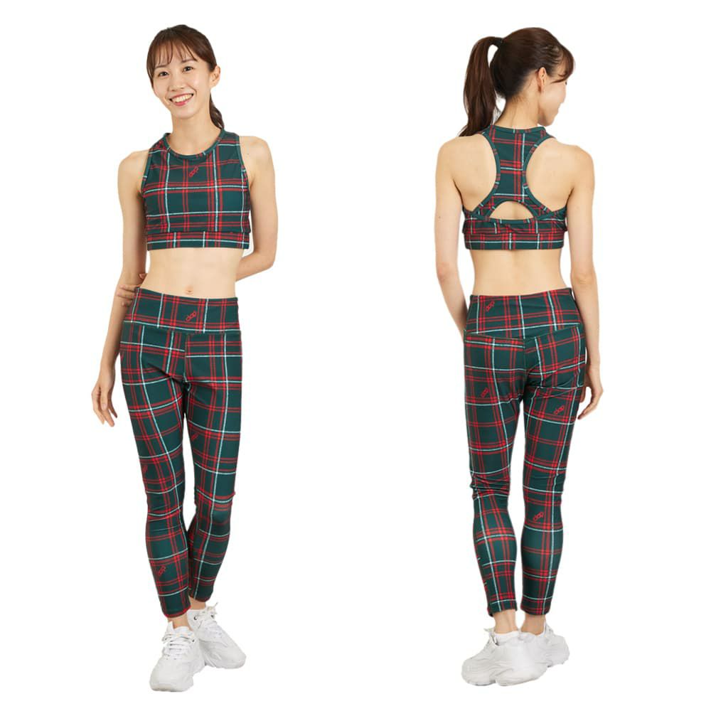 クラップCLAPホーリーチェックレギンスレディーススポーツアパレルトレーニングフィットネス女性CL25022