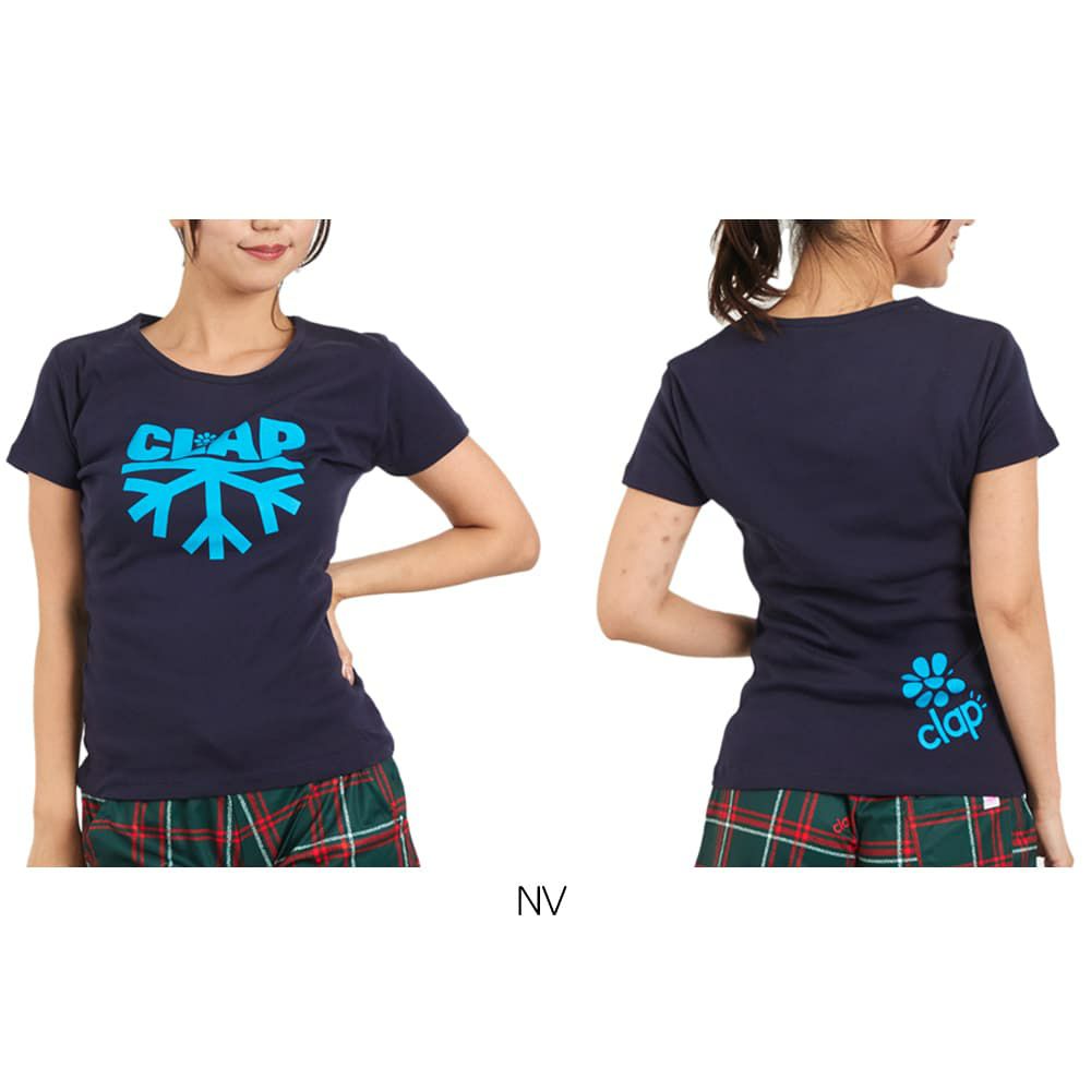 クラップCLAPスノーフレークスリムティーレディーススポーツアパレルトレーニングフィットネス女性CTS25085