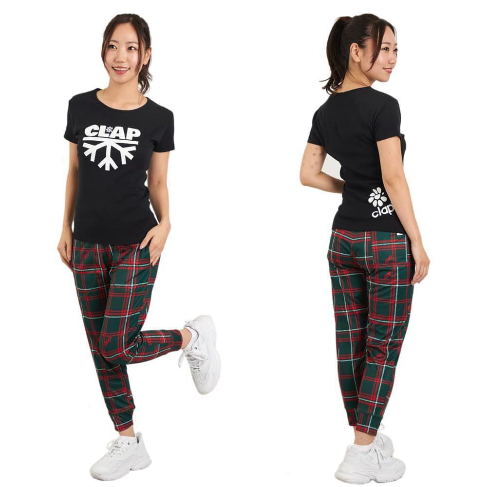 クラップCLAPスノーフレークスリムティーレディーススポーツアパレルトレーニングフィットネス女性CTS25085