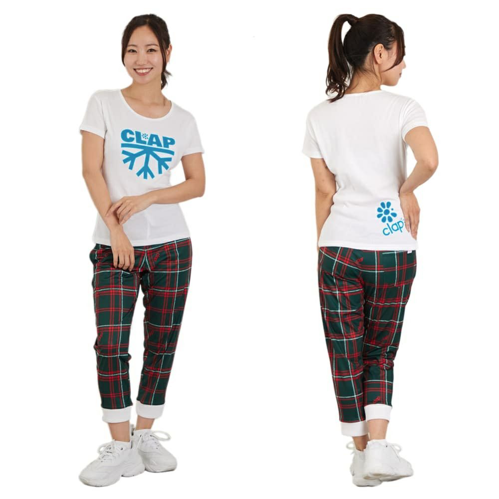 クラップCLAPスノーフレークスリムティーレディーススポーツアパレルトレーニングフィットネス女性CTS25085