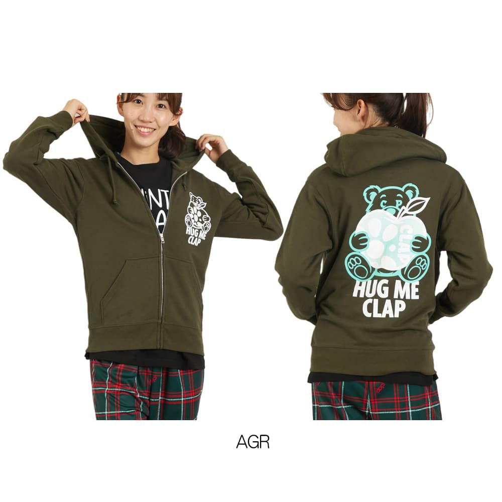 クラップCLAPハグミージップフーディーレディーススポーツアパレルトレーニングフィットネス女性CP25001