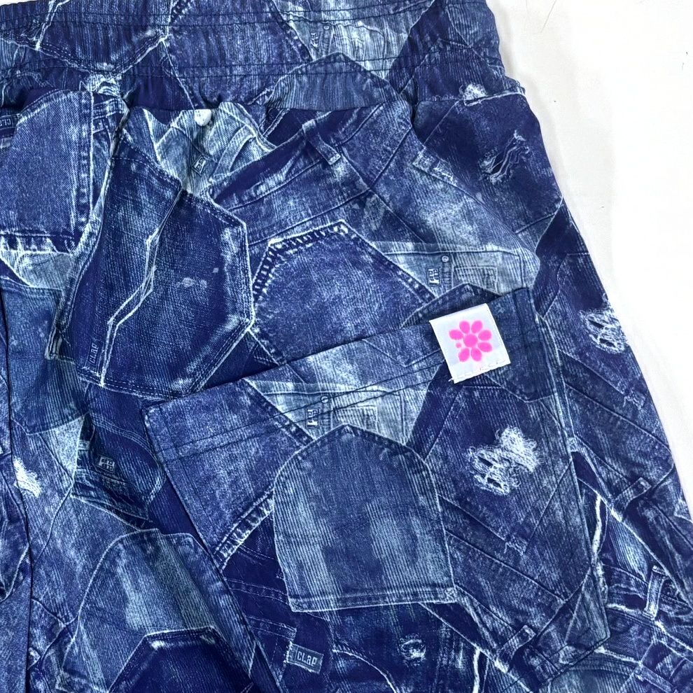 クラップCLAPデニムポケットイージーレディーススポーツアパレルトレーニングフィットネス女性CE25035