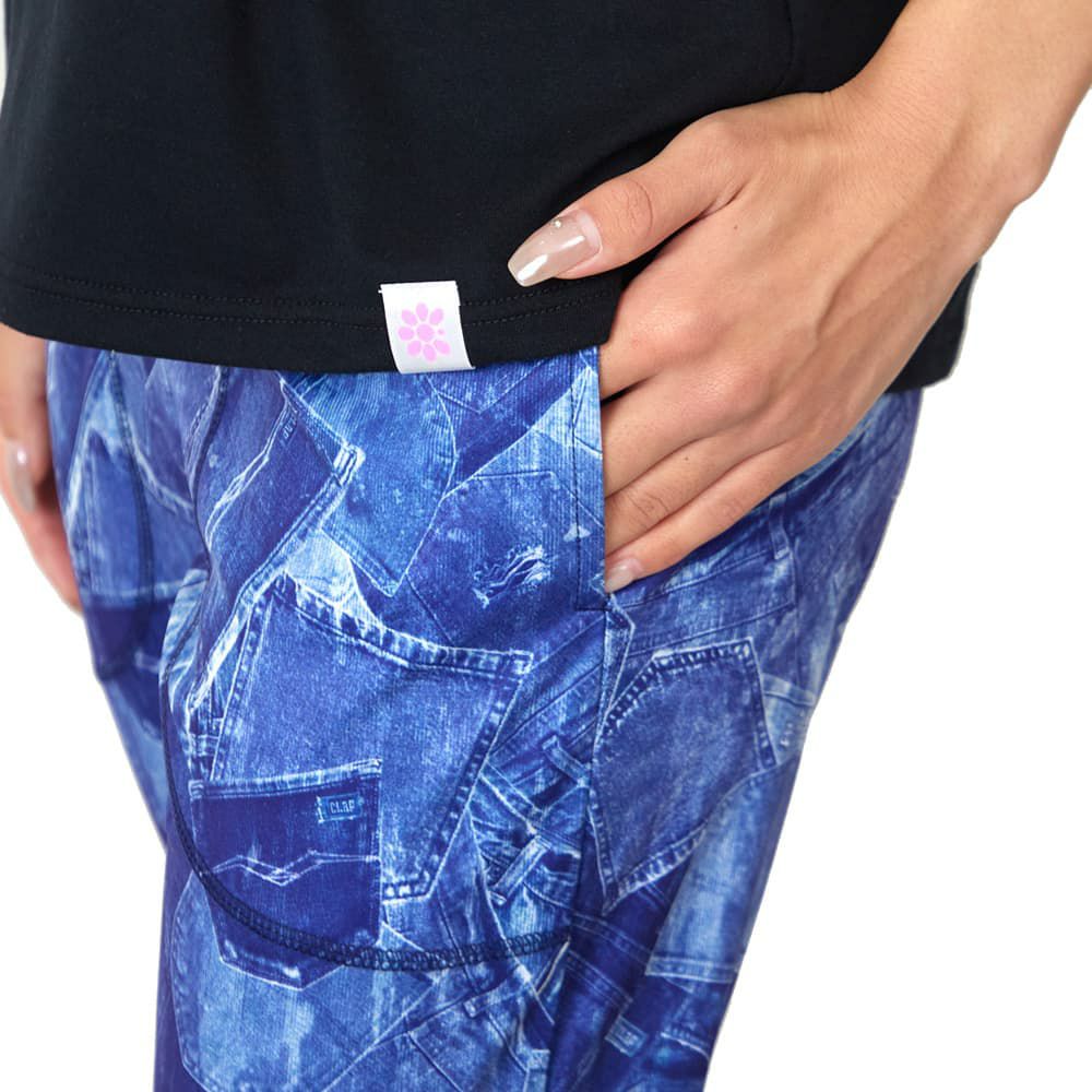 クラップCLAPデニムポケットクロップドパンツレディーススポーツアパレルトレーニングフィットネス女性CE25036