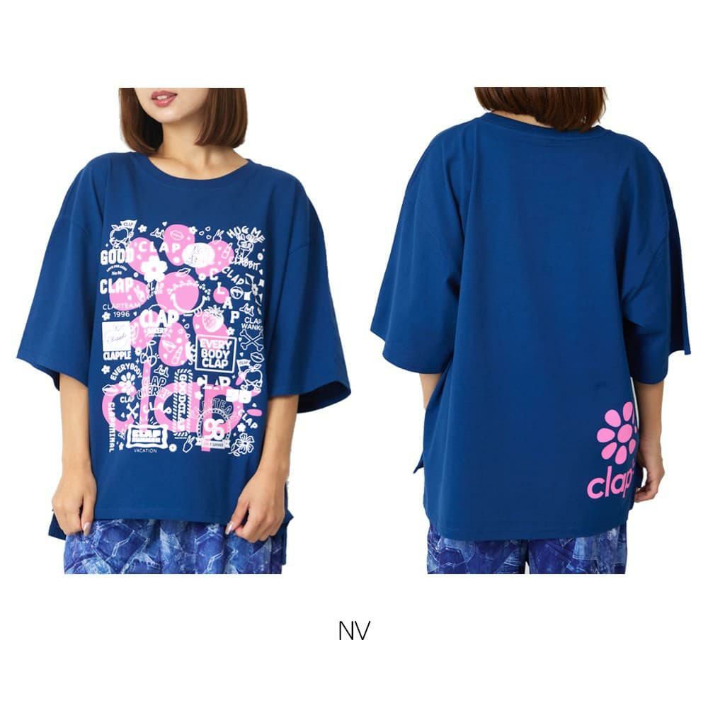 クラップCLAPステッカービッグティーレディーススポーツアパレルトレーニングフィットネス女性CTS25093