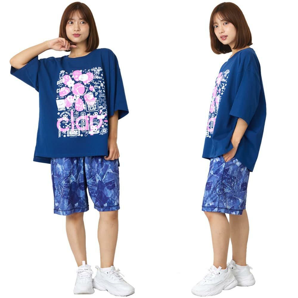 クラップCLAPステッカービッグティーレディーススポーツアパレルトレーニングフィットネス女性CTS25093