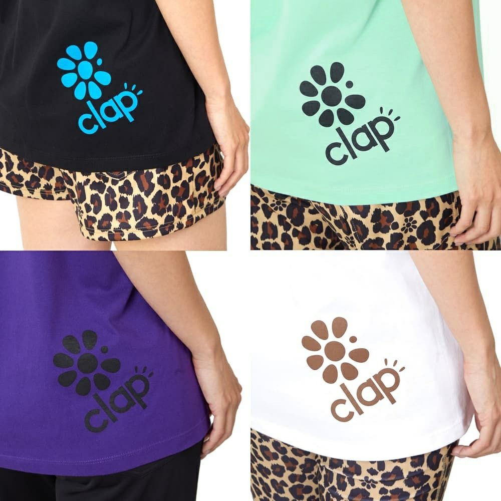 クラップCLAPレオクラップTシャツレディーススポーツアパレルトレーニングフィットネス女性CTS26002