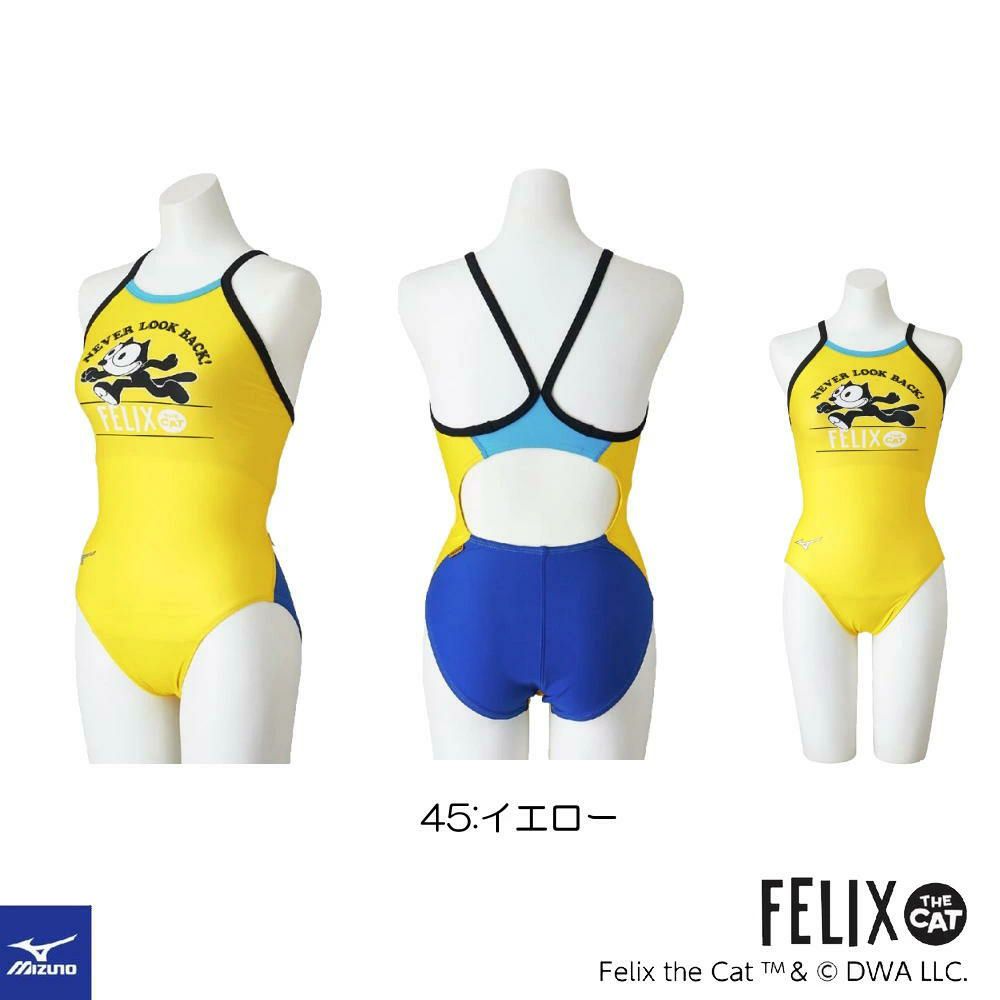 ミズノMIZUNO競泳水着練習用水着レディースエクサースーツミディアムカットEXERSUITSU-FitフィリックスFELIXTHECAT競泳練習水着2026年春夏モデルN2MAD790