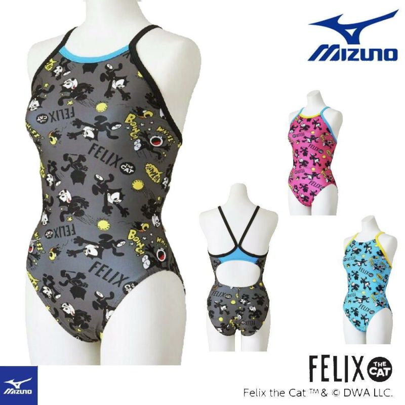 ミズノMIZUNO競泳水着練習用水着レディースエクサースーツミディアムカットEXERSUITSU-FitフィリックスFELIXTHECAT競泳練習水着2026年春夏モデルN2MAD791