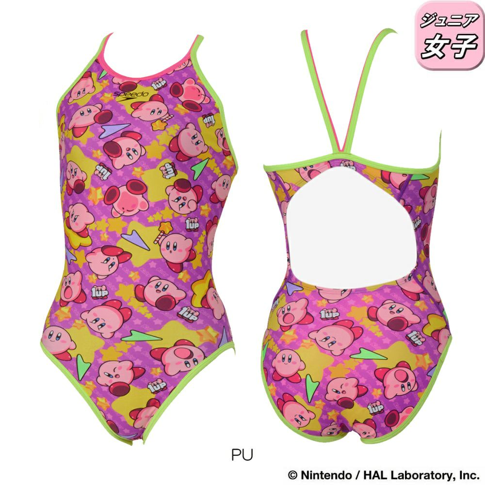 スピードSPEEDO競泳水着練習用水着ジュニア女子カービィスーパースターターンズスーツENDURANCEECO競泳練習水着2026年春夏モデルSTG02601